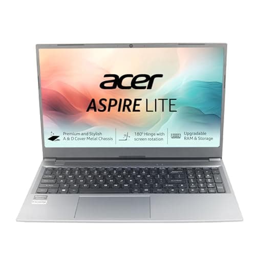 acer Aspire Lite 12th Gen Intel Core i3-1215U Premium Metal Laptop (Windows 11 Home/16 GB RAM/512GB SSD) AL15-52, 39.62cm (15.6") Full HD Display, Metal Body, Steel Gray, 1.59 Kg