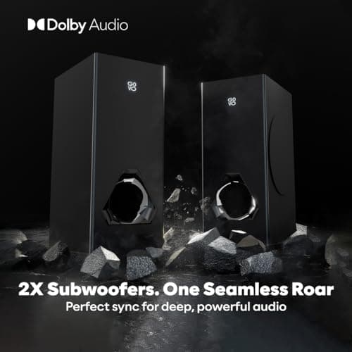 GOVO GoSurround 888 | 625W,True Dolby Audio, Dual 6.5" Subwoofers with Dual Satellites,5.2 Surround Soundbar, HDMI ARC, Opt,AUX,USB, Bluetooth,3 Equalizer Modes,LED Display & Remote (Platinum Black) 3