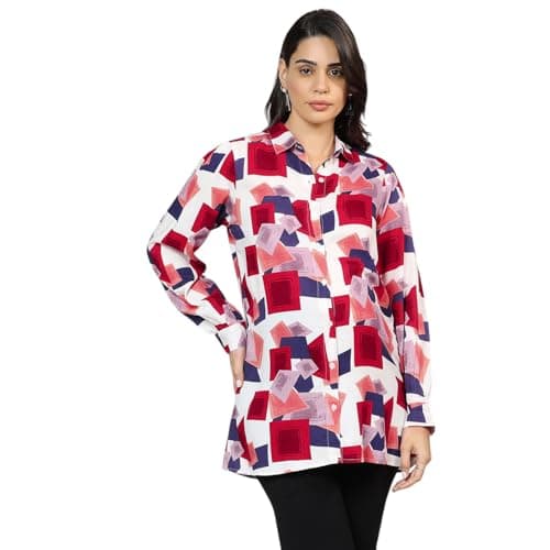 MomToBe Women's Rayon Maternity Shirt/Pregnancy Shirt/Maternity Shirt Top for Women/Western Shirt for Office wear and Post Pregnancy (in, Alpha, M, Regular, Multicolor)