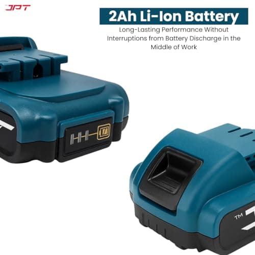 JPT 21V Heavy-Duty Impact Cordless Drill Machine | Max. 90N.M Torque | Max. 0-2000RPM Speed | 10MM Keyless Chuck | 25+3 Gears Setting | 2.0Ah Li-Ion Battery | 24Pcs Drill Accessories 5