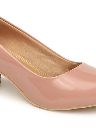 Buy Tale Women’s Pink Block Heel Pumps | Comfortable Slip-On Office Wear Shoes, Pink-8 5
