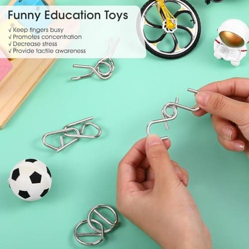 Street27® 36 Pcs Brain Teasers Metal Wire Puzzle Set – Fun and Challenging Puzzle Games for Adults and Kids for Problem Solving and Mind Exercise Educational Fidget Toys Untangling Puzzle 4