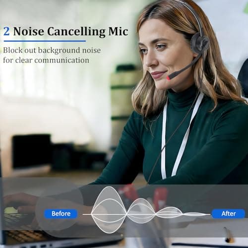 Xintronics USB Headset with Microphone for PC, Wired USB Headphones with ENC Dual Noise Cancelling Microphone, Computer Headset for PC Laptop Mac Skype Zoom Video Meeting 2