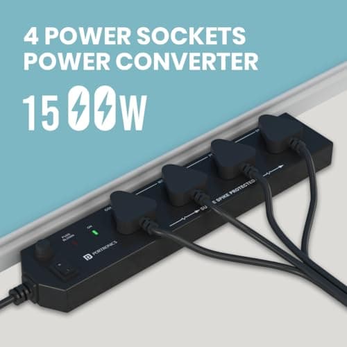 Portronics Power Plate 10 Extension Board with 4 Universal Sockets, 2 Meter Long Cord, 1500 Watts, 6 Amp Multi Plug for Office & Home Appliances (Black) 2