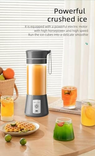 Qlect Elite Portable Blender for Juices, Shakes, Smoothies, Crushing Ice, USB Rechargeable Battery with 1500 mAh 50 Watts Motor, 380ml, Black 5