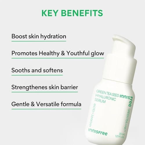 Innisfree Green Tea Seed Hydrating Serum 30ml with Hyaluronic Acid, Korean Face Serum for Glow & Hydration for all skin types 6