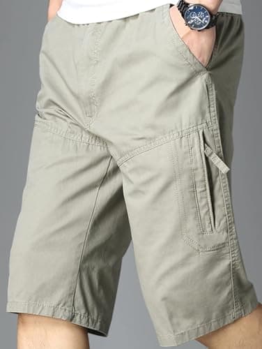 Lymio Men Shorts || Men Shorts Cotton Casual (Shorts-32-Light Grey-S) 3