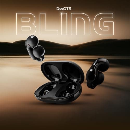 DwOTS Bling Open-Ear OWS Earbuds | Snug Fit | 40 Hours Playtime | Dual Connectivity | Quad ENC Microphones | IPX5 Splash-Resistant | 3 EQ Modes | Bluetooth v5.4 | Open Ear Headphones (Black) 2