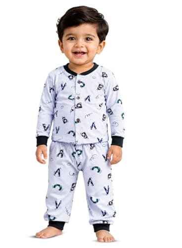 3BROS Kids' Pura Cotton Full Sleeves Casual T-shirt & Pyjama Set | Clothing Combo Set for Baby Boys Girls (Multicolor-20, 2-3 Years)