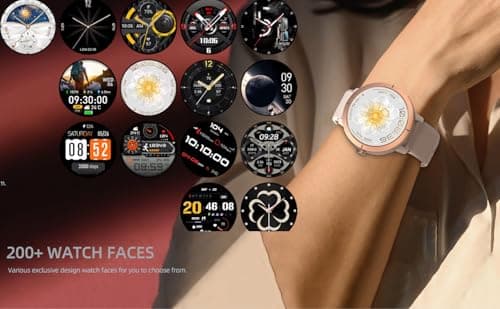 Shyenah DM76: India's Most Advanced Smartwatch for HER; GPS Adventure Smartwatch 1.32" AMOLED Display(900 Nits) 5ATM Waterproof Ultra-Light Full Metal HR,SPO2,Stress,Emotion Compass,Altimeter(Gold) 6