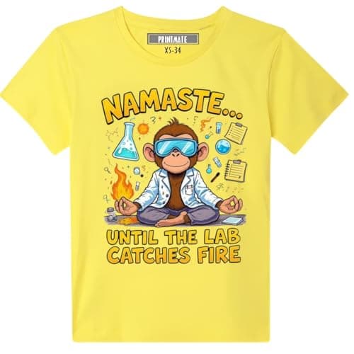 Chemistery Lover Yellow Cotton Half Sleeve T-Shirt for Kids-1045