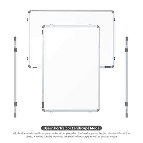 Pragati Systems Prima Regular Steel (Magnetic) White Board for Home, Office & School with Heavy-Duty Aluminium Frame | Magnet-Friendly & Dry Wipe Writing Board | Medium Size 2x3 Feet (Pack of 1) 4