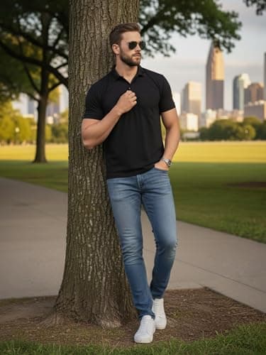 SMAN Men's Polo T-Shirt Regular Fit Half Sleeves with Pocket and Bottom Neck Collar for Casual and Daily Use. |(4XL, Black) 5