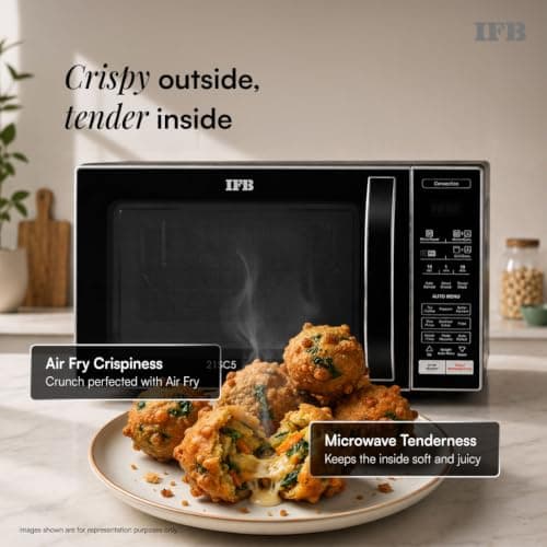 IFB 21L Air Fry Convection Microwave with 5 in 1 Versatility Bake, Grill, Roast, Reheat & Multi-Stage Cooking, Auto Cook Menus (21SC5, Silver, Weight Defrost, Steam Clean, 10 Power Levels) 5