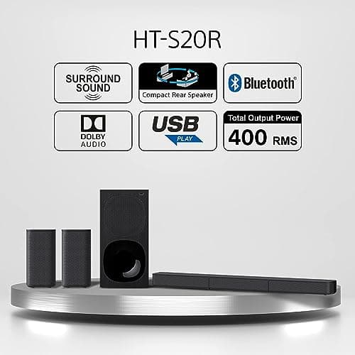 Sony HT-S20R Real 5.1ch Dolby Digital Soundbar for TV with subwoofer and Compact Rear Speakers, 5.1ch Home Theatre System (400W,Bluetooth & USB Connectivity, HDMI & Optical connectivity) 2