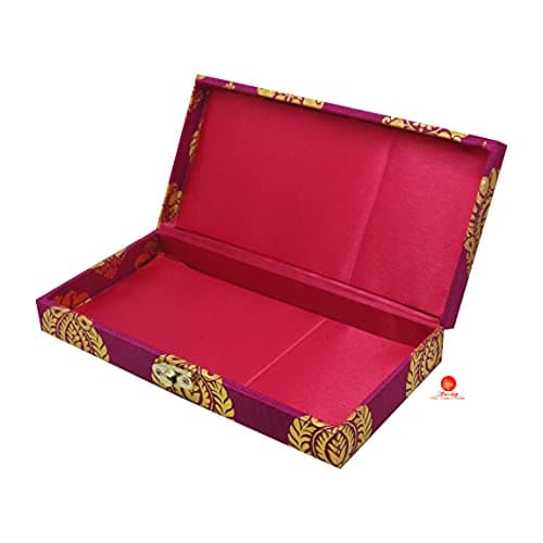 SAUDEEP INDIA Decorative Cash Box, Shagun, Gift, Jewellery, Money Envelop Wedding Gift, Set of 5, Wood;Fabric 3