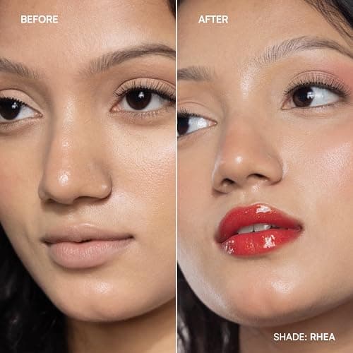 Dream Beauty Solace Lip Gloss | Red with Gold Shimmer | Non-sticky tinted collagen lip gloss with Hyaloronic Acid and Vitamin E for Hydrated, Plump and Smooth Lips | Luxurious Application Long-Lasting 2