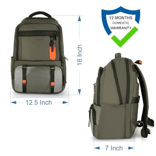 MOONWALKER THE Premium Backpack 35L with Multi Compartments | Fits 16 Inch Laptop | Stylish & Durable | Backpack for Office, College & Travel | Comfortable Straps & Premium Zippers - Moon Green 4