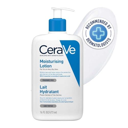 CeraVe Moisturizing Lotion For Normal to Dry Skin (473ml) - Formulated With 3 Essential Ceramides And Hyaluronic Acid | Non-Comedogenic, Oil Free And Fragrance-Free Body Lotion