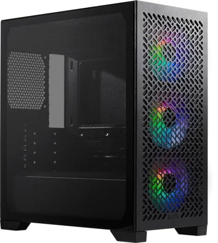 Cooler Master Elite 302, Micro-ATX High Airflow Minimalist PC Case, 365mm GPU Max, Compatible RTX 5080|RX 7090 XT, 280mm AIO Max, Type C, Tempered Glass, Triple 120mm aRGB PWM Fan, Intakes Grill