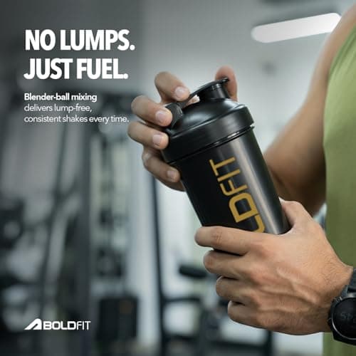 Boldfit Bold Gym Shaker Bottle 700ml, Bottles For Protein Shake 100% Leakproof Guarantee Protein Shaker/Sipper, Ideal For Protein, Pre Workout And BCAAs & Water BPA Free Material,Plastic,Black 4