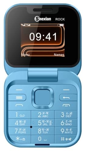 Snexian Latest Rock X Flip Dual Sim |Keypad Mobile with 1.8" Display |Flip|Fold|Call & SMS Indicator|Crystal Back Panel |BT Dialer|Voice Changer|Long Lasting Battery|Camera|Feature Phone| Blue 2