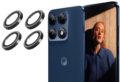 MOBIKTC For Motorola Moto Edge 70 Pro 5G Camera Lens Protector, Individual Metal Ring, [Strong Adsorption] Scratch Resistant Ultra-Thin HD Clear, 4Piece-Black