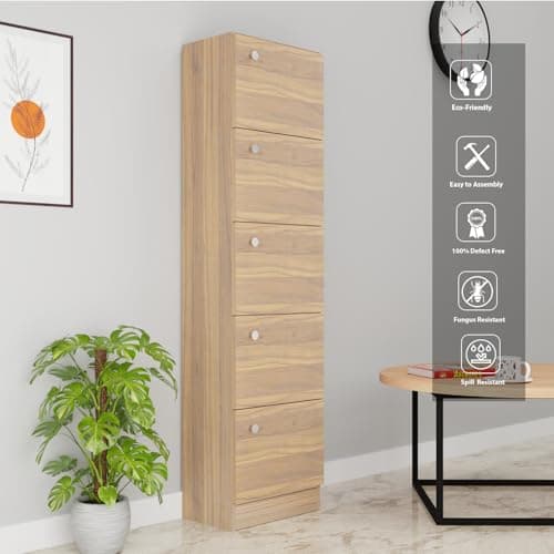 VIKI | Classic | Bookrack/Bookshelves, Studyroom, Home Office, Open Bookcase, 150cms(H)*40cms(W)*30cms(D), Brussel Walnut Color 3