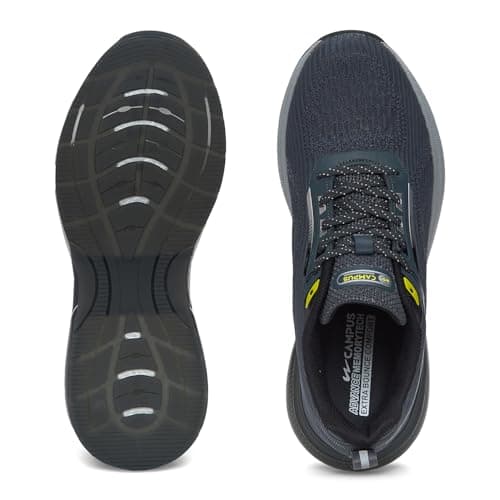Campus Men's Canva Running Shoes D.Gry/BLK - 8UK/India 5