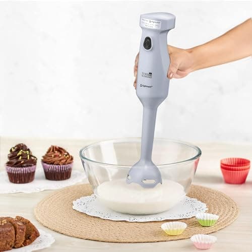 DIGISMART DURA Hand Blender 300 W Powerful Super Silent Copper Motor Anti-Splash Technology Turbo Function Stainless Steel Stem for Hot/Cold Blending Hand Blender (Grey) 3