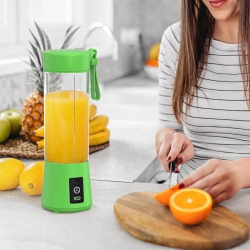 New Portable Electric Nail Drill Juicer 380ML USB Rechargeable Blender Heavy Duty Juicer, 6 Blades, Mini Handheld Fruit Hand Mixer for Home & Outdoor Use (Multicolor) 3