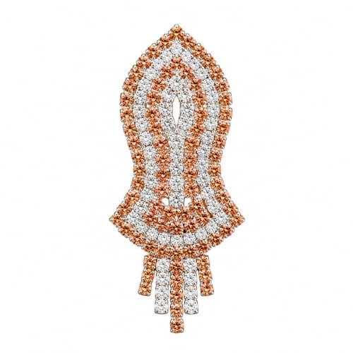 Brooch Pin Leaf Shape Rhinestone for Saree, Suit & Blazer (Gold)