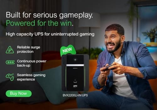 APC Easy UPS BVX2200LI-IN 2200VA Gaming UPS Power Backup | UPS for Gaming PC, PlayStation, Xbox & Consoles | Long Battery Backup with Voltage Protection for High Performance Setups 3