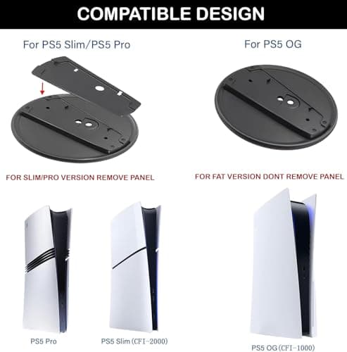 OIVO INDIA Vertical High Stability Stand Comptible with PS5 Slim/Fat Console, Improved Heat Dissipation Gaming Accessories for PlayStation 5 Support All Model (PS5 Stand All Model) 3