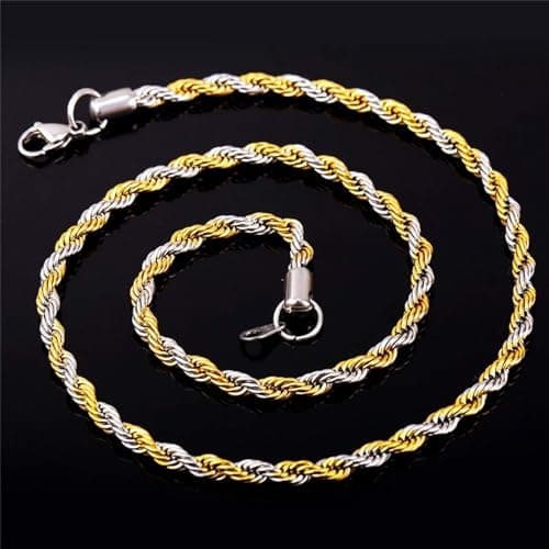 MEENAZ Chains for women stylish necklace for woman jewellery for womens Demi Fine Gold Silver Neck Chain anti tarnish jewelry gifts for womans Long Chains set Stainless Steel Western Minimal -53 2