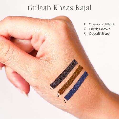 Forest Essentials Gulaab Khaas Natural Kajal Earth Brown | Made using a traditional method with Pure Ghee & Castor Oil | Intense Cooling Pigment | For Daily Use 5