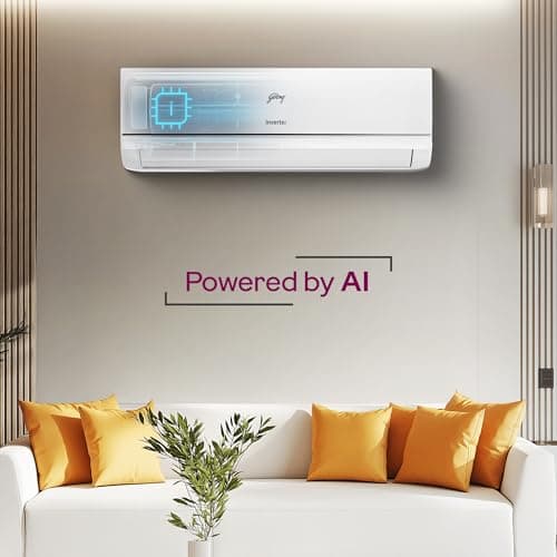 Godrej 1 Ton 3 Star Inverter Split AC with 5-In-1 Convertible Cooling | 5 Years Comprehensive Warranty| AI Powered | Heavy Duty Cooling at 52°C (AC 1T EC HIC 12Y3TH CA, White) 2