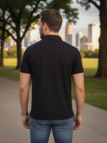 SMAN Men's Polo T-Shirt Regular Fit Half Sleeves with Pocket and Bottom Neck Collar for Casual and Daily Use. |(4XL, Black) 3