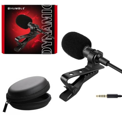 Humble HB-M01 Wired Lavalier Microphone, Clip-On Condenser Lapel Mic with 3.5mm Jack for Android Phones, PC & Laptop–Ideal for YouTube/Vlogging/Interviews/Livestreaming & Video Recording (1.5m Cable)