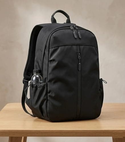 Water Resistant Laptop Backpack for Men & Women, Black, 30L, with Bottle Pocket & Multiple Compartments, Casual Travel Bag 4
