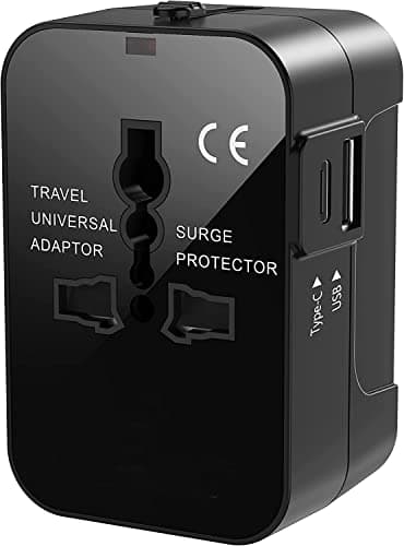 rts Fast Charging Type C (USB C) 5 in 1 Universal Charger Adapter, International All in one Worldwide Adapter Plug, Universal Travel Adapter with 2.4A, for 224+ Countries US,UK,EU,AUS, Mobile,Laptop