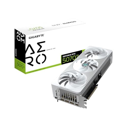 GIGABYTE Pci_E_X16 Geforce RTX 5070 Ti AERO OC 16G Graphics Card, 16GB 256-Bit GDDR7, Pcie 5.0, WINDFORCE Cooling System, GV-N507TAERO OC-16GD Video Card