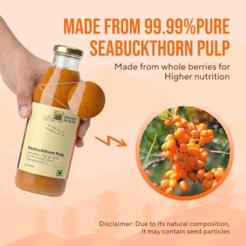 My Pahadi Dukan 1200ml Himalayan Sea Buckthorn Berry Pulp, Antioxidants, Rich in omega 3 6 7 9 and vitamin C, Boosts Immunity, Skin Glow and Gut Health, No Added Sugar, Plant-Based Wellness Drink 5