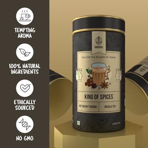 House of Hindraj King of Spices Masala Masala Tea Loose Leaves 180 g Traditional Spiced Chai with Clove, Cardamom, Ginger & Cinnamon Caffeine-Free, Aromatic & Refreshing 2