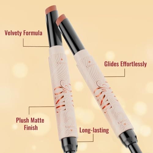 Character Two in One Lipstick & Lipliner | Intense Pigment, Plush Matte Finish, Long-Lasting & Smudge-Proof | Enriched with Vitamin E & Squalane for Nourished, Hydrated Lips (CTO203, 1.6g) 4