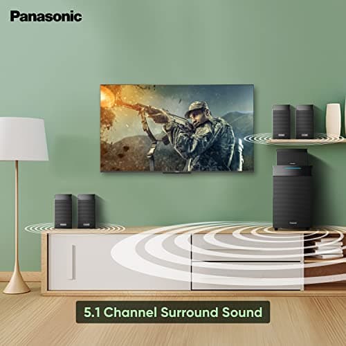 Panasonic SC-HT550GW-K 5.1 Ch Home Theatre with Real Surround Sound, 150 W, Bluetooth, USB, AUX, RCA, Powerful Subwoofer, Wall mountable Speakers, Remote for Volume & Bass Control (Black) 3
