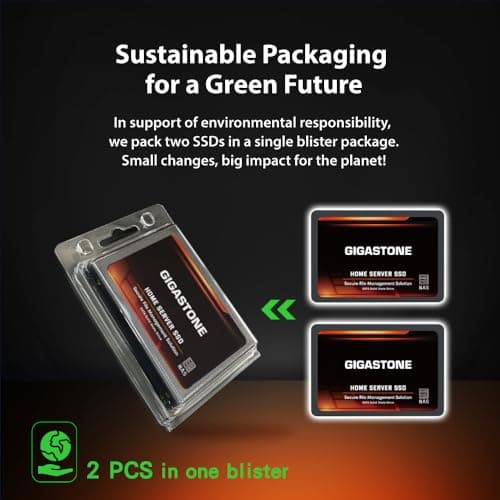 Gigastone 【NAS Certified】 Home Server SSD 1TB (2-Pack) Up to 550MB/s TLC Flash with SLC Caching 24/7 Reliable for Gaming/PC/NAS SSD 3-Year Warranty 2.5" SATA Internal Solid State Drives RAID Disk 2