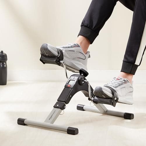 Amazon Basics Mini Bike Digital Pedal Exerciser | Mini Cycle for Home Workout with Fixing Strap, Adjustable Resistance & LCD Display | Versatile Workout Equipment |Black 2