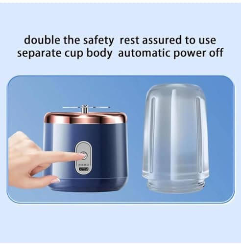 Portable Blender Juicer 400ml | USB Rechargeable Mini Juicer Cup with 6 Blades | Smoothie Maker for Fruits, Shakes, Protein Drinks & Ice | Personal Travel Blender for Home, Gym & Office (Blue) 4