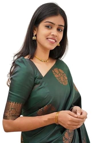 Yashika Women's Banarasi Cotton Silk Jacquard Saree (MUDRA Green 2